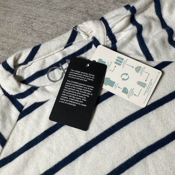 Girls CHASER NWT soft Stripped Short Sleeve top Blouse Blue Ivory Size 6 Preppy - Picture 3 of 7